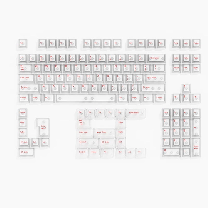 Y&D Fog Pink Small Full Set KeyCap - 132 Key Translucent Cherry Profile Side Engraved PBT Gaming Keyboard Keycaps for Mechanical Keyboards - Image 1